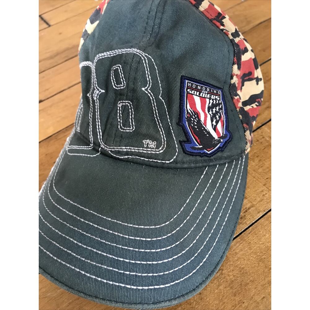 Dale Jr #88 NASCAR Honoring The Soldiers Baseball Cap Strap Camouflage